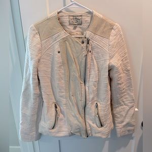 Lucky Brand textured leather accent jacket size medium